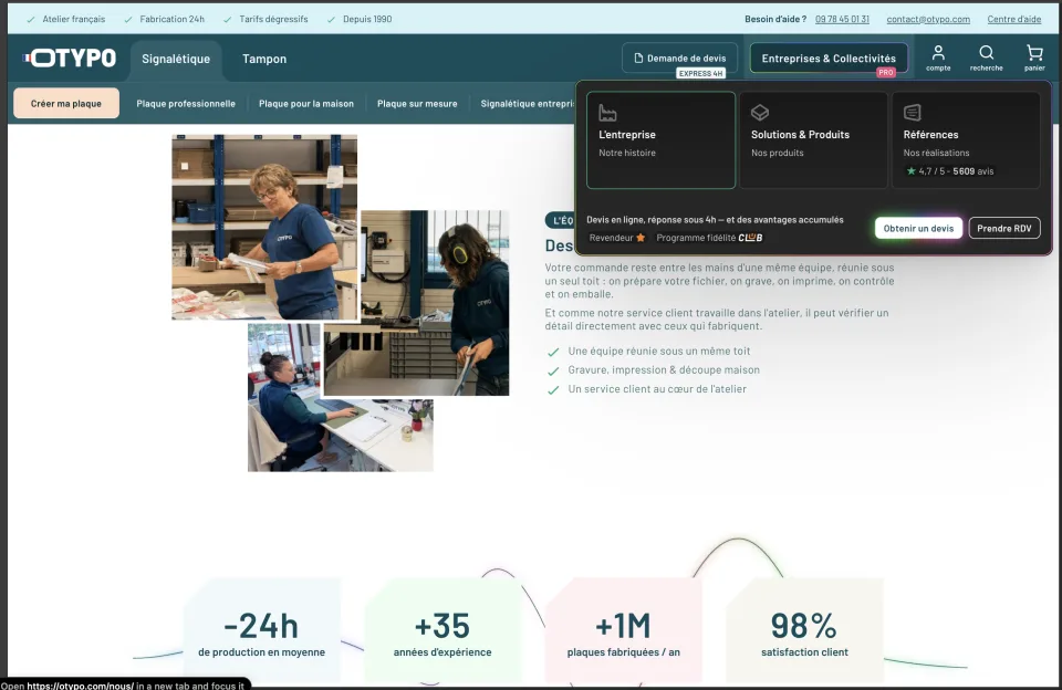 Otypo.com screenshot